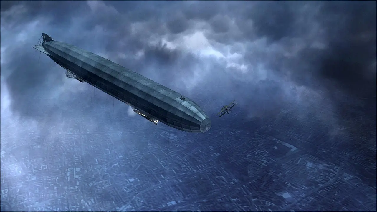 Attack of the Zeppelins backdrop