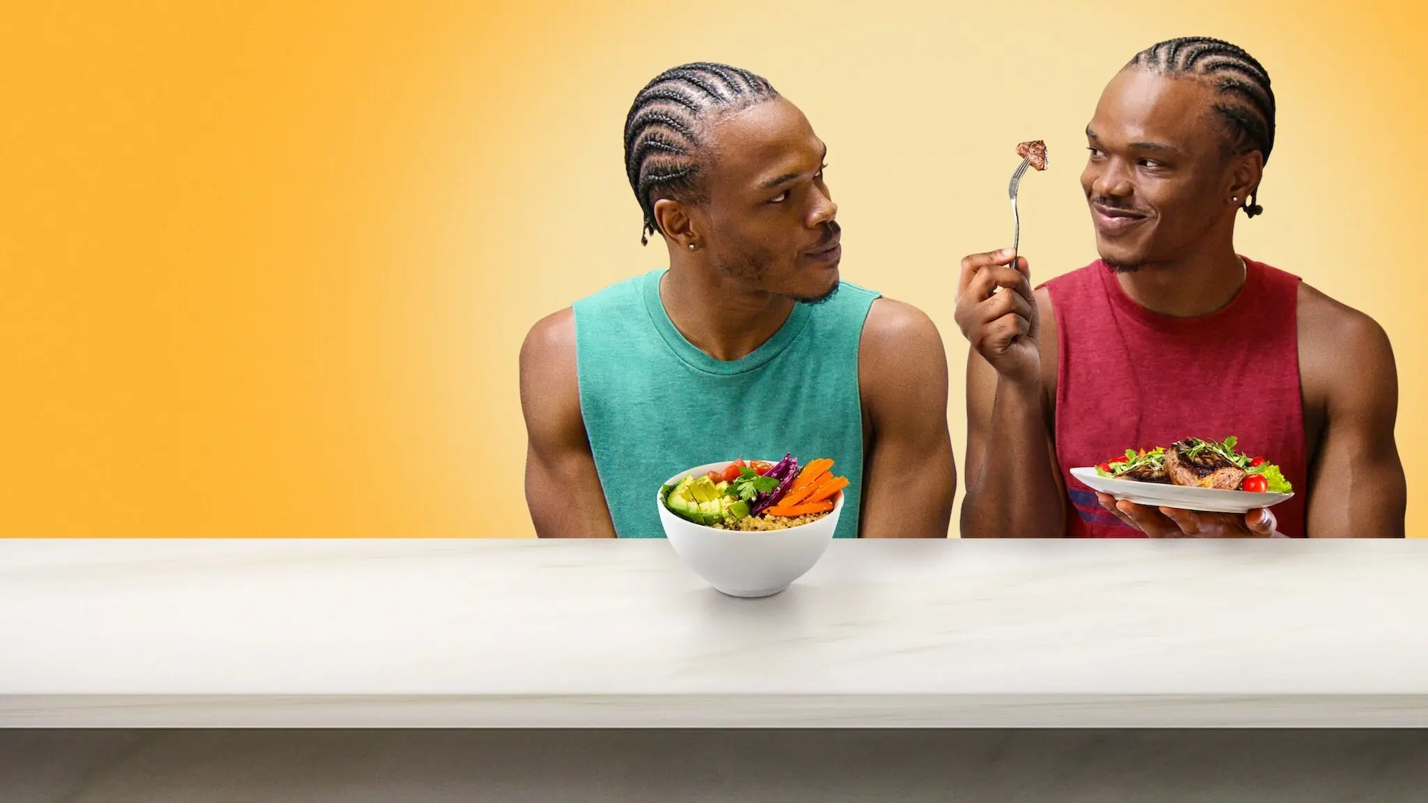 You Are What You Eat: A Twin Experiment backdrop