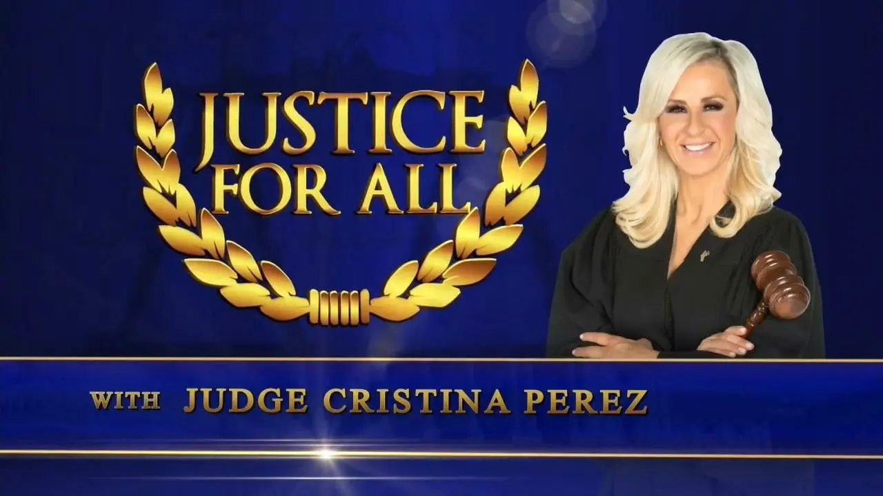 Justice for All with Judge Cristina Perez backdrop
