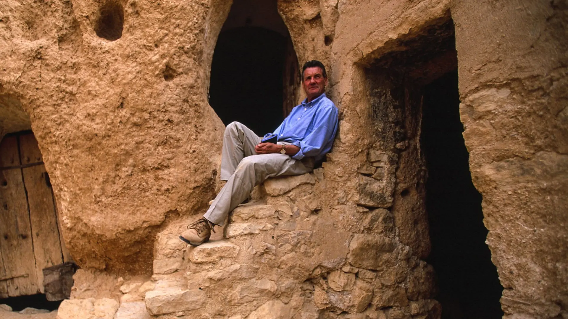 Sahara with Michael Palin backdrop