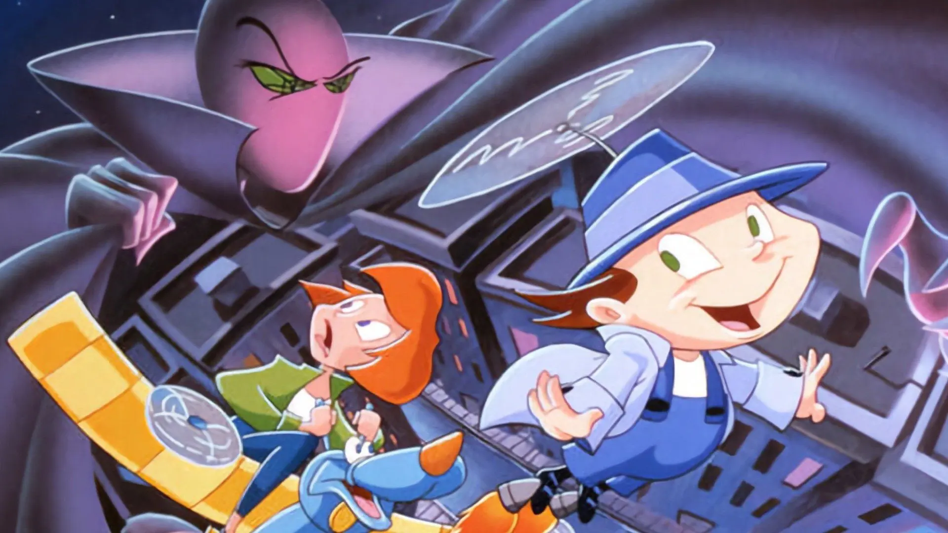 Gadget Boy & Heather backdrop