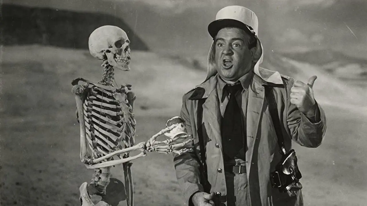 Bud Abbott and Lou Costello in the Foreign Legion backdrop